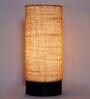 Mise Brown Natural Fiber Shade Table Lamp With Wood Base