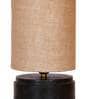 Brown Shade Table Lamp With Wood Base