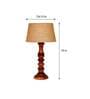 Yogasana Brown Fabric Shade Night Lamp With Wood Base