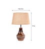 Marazzi Brown Natural Fiber Shade Night Lamp With Wood Base