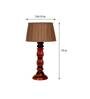 Montage Brown Fabric Shade Night Lamp With Wood Base
