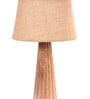 Holly Brown Natural Fiber Shade Night Lamp With Wood Base