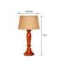 Elona Brown Natural Fiber Shade Night Lamp With Wood Base