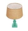 Brown Shade Table Lamp With Wooden Base