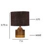 Brown Shade Table Lamp With Wood Base