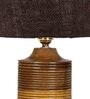 Brown Shade Table Lamp With Wood Base
