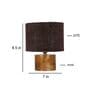 Brown Shade Table Lamp With Wood Base