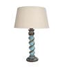 Brown Shade Table Lamp With Wooden Base