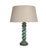 Brown Shade Table Lamp With Wooden Base