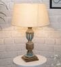 Cream Shade Table Lamp With Wooden Base
