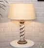 Brown Shade Table Lamp With Wooden Base