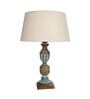 Cream Shade Table Lamp With Wooden Base
