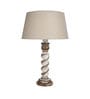 Brown Shade Table Lamp With Wooden Base