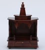 Brown Sheehsam Wood Wall Mounted Mandir Without Door