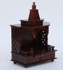 Brown Sheehsam Wood Wall Mounted Mandir Without Door
