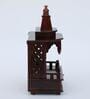 Brown Sheehsam Wood Wall Mounted Mandir Without Door