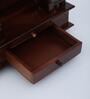 Brown Sheehsam Wood Wall Mounted Mandir Without Door