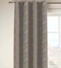 Country Side Brown Sheer Polycotton 7 Feet Eyelet Door Curtain