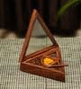 Brown Sheesham Wood 4 Containers (Each 40ml) Spice Box With Spoon