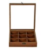 Brown Sheesham Wood 9 Containers (Each 40ml) Spice Box With Spoon