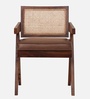 Brown Sheesham Wood Arm Chair In Blue Color