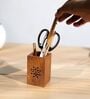 Brown Sheesham Wood Pen Holder