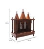Brown Sheesham Wood Pooja Mandir Without Door
