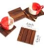 Brown Sheesham Wood Reversible Coaster Set