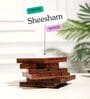Brown Sheesham Wood Reversible Coaster Set