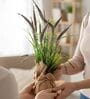 Brown Silk Plastic And Jute Artificial Foxtail Grass Arrangement Flower Bunch With Jute Wrap