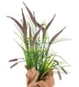 Brown Silk Plastic And Jute Artificial Foxtail Grass Arrangement Flower Bunch With Jute Wrap
