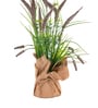 Brown Silk Plastic And Jute Artificial Foxtail Grass Arrangement Flower Bunch With Jute Wrap