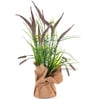 Brown Silk Plastic And Jute Artificial Foxtail Grass Arrangement Flower Bunch With Jute Wrap