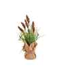 Brown Silk Plastic And Jute Faux Pampas Grass Arrangement Flower Bunch With Jute Wrap