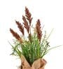 Brown Silk Plastic And Jute Faux Pampas Grass Arrangement Flower Bunch With Jute Wrap