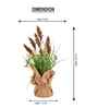 Brown Silk Plastic And Jute Faux Pampas Grass Arrangement Flower Bunch With Jute Wrap