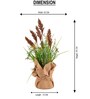 Brown Silk Plastic And Jute Faux Pampas Grass Arrangement Flower Bunch With Jute Wrap
