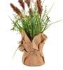Brown Silk Plastic And Jute Faux Pampas Grass Arrangement Flower Bunch With Jute Wrap