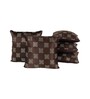 Brown Traditional Silk 16 x 16 Inches Cushion Covers (Set of 5)