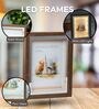 Brown Silver Photo Frame With LED Light 6x8 Inches