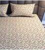 Brown Floral  TC Cotton Super King Bedsheet with 2 Pillow Covers