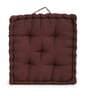 Brown Solid 100% Cotton 16X16 Floor Cushion
