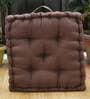 Brown Solid 100% Cotton 20X20 Floor Cushion