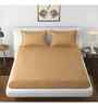 Brown Solid 144 TC Cotton King Fitted Bedsheet Bedsheet 2 Pillow Shades Collection