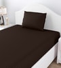 Brown Solid 150 TC Cotton Single Bed Sized Bedsheet With 1 Pillow Cover