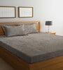 Brown Solid 300 TC Wool  Double Bedsheet with 2 Pillow covers