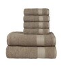 Brown Solid 400 GSM Cotton Towel Sets (Set of 6)