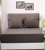 Brown Solid 400 TC Cotton King Sized Bed Sheets with 2 Pillow Covers