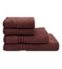 Brown Solid 500 GSM Cotton Towel Sets (Set of 4)