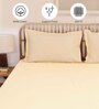 Brown Solid 600 TC Cotton 1 Double Bedcover with 2 Pillow cover